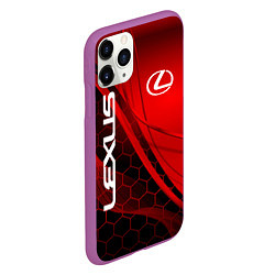 Чехол iPhone 11 Pro матовый LEXUS RED GEOMETRY ЛЕКСУС, цвет: 3D-фиолетовый — фото 2