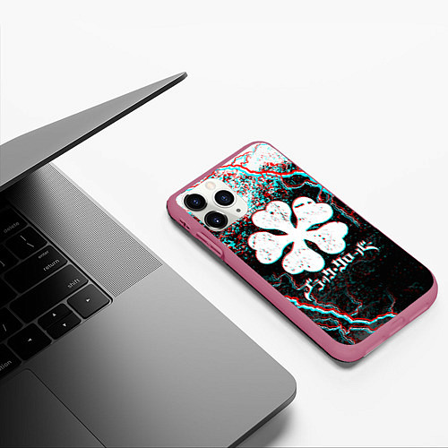 Чехол iPhone 11 Pro матовый BLACK CLOVER GLITCHF FLASHES / 3D-Малиновый – фото 3
