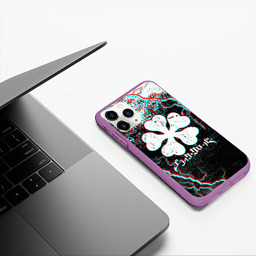 Чехол iPhone 11 Pro матовый BLACK CLOVER GLITCHF FLASHES / 3D-Фиолетовый – фото 3