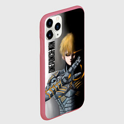 Чехол iPhone 11 Pro матовый Металлическое тело Геноса One Punch-Man, цвет: 3D-малиновый — фото 2
