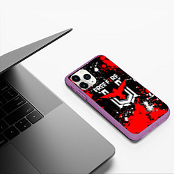 Чехол iPhone 11 Pro матовый Free Fire: Брызги и капли красок, цвет: 3D-фиолетовый — фото 2