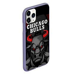Чехол iPhone 11 Pro матовый CHICAGO BULLS ЯРОСТНЫЙ БЫК, цвет: 3D-серый — фото 2