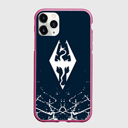 Чехол iPhone 11 Pro матовый THE ELDER SCROLLS SKYRIM ЭМБЛЕМА ДРАКОНА, цвет: 3D-малиновый