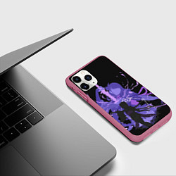 Чехол iPhone 11 Pro матовый Genshin Impact Raiden, цвет: 3D-малиновый — фото 2