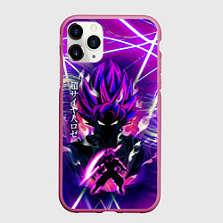 Чехол iPhone 11 Pro матовый Гоку Блек Anime Dragon Ball Super Saiyan, цвет: 3D-малиновый