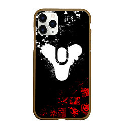 Чехол iPhone 11 Pro матовый DESTINY 2 RED & WHITE PATTERN LOGO, цвет: 3D-коричневый