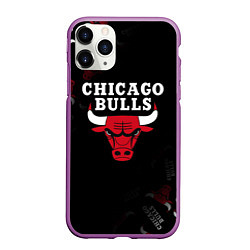 Чехол iPhone 11 Pro матовый ЧИКАГО БУЛЛС БЫКИ CHICAGO BULLS, цвет: 3D-фиолетовый