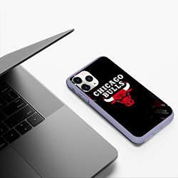 Чехол iPhone 11 Pro матовый ЧИКАГО БУЛЛС БЫКИ CHICAGO BULLS, цвет: 3D-светло-сиреневый — фото 2