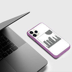 Чехол iPhone 11 Pro матовый QR Town без фона, цвет: 3D-фиолетовый — фото 2