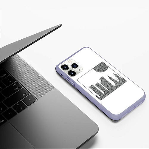 Чехол iPhone 11 Pro матовый QR Town без фона / 3D-Светло-сиреневый – фото 3