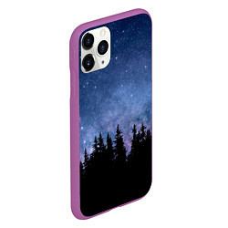 Чехол iPhone 11 Pro матовый НОЧНОЙ ЛЕС И ЗВЕЗДЫ, цвет: 3D-фиолетовый — фото 2