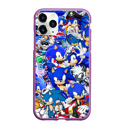 Чехол iPhone 11 Pro матовый SONIC СИНИЙ ЁЖ СОНИК, цвет: 3D-фиолетовый