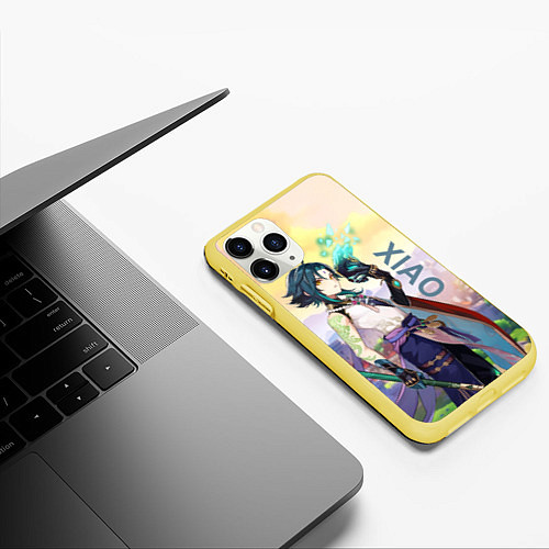 Чехол iPhone 11 Pro матовый Xiao, Genshin Impact / 3D-Желтый – фото 3