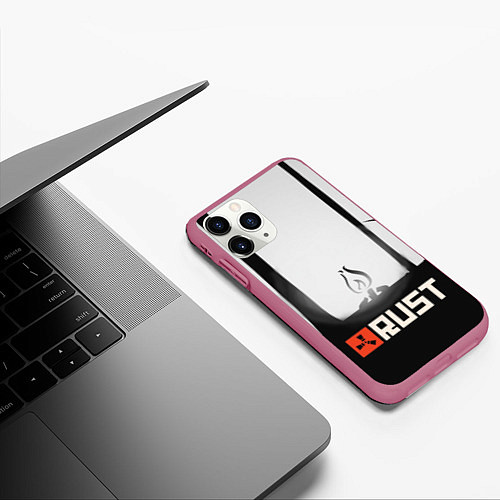 Чехол iPhone 11 Pro матовый Огонёк из Раста / 3D-Малиновый – фото 3