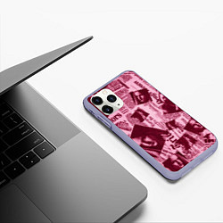 Чехол iPhone 11 Pro матовый Newspaper fashion, цвет: 3D-светло-сиреневый — фото 2