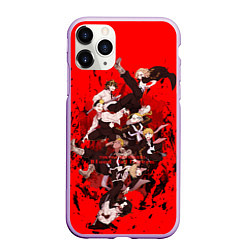 Чехол iPhone 11 Pro матовый Токийские мстители Главные герои в кровавом водоро, цвет: 3D-сиреневый
