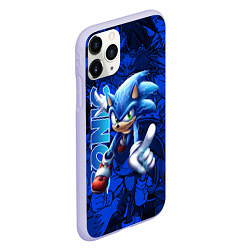 Чехол iPhone 11 Pro матовый SONIC LOGO СОНИК ЛОГО, цвет: 3D-светло-сиреневый — фото 2