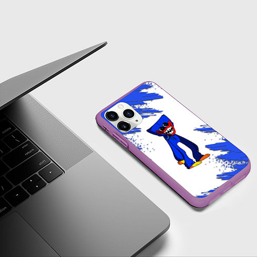Чехол iPhone 11 Pro матовый Huggy Wuggy / 3D-Фиолетовый – фото 3