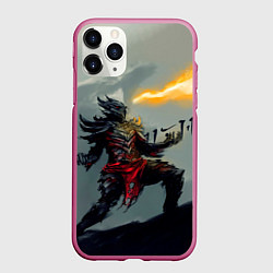 Чехол iPhone 11 Pro матовый Dragonborne is here, цвет: 3D-малиновый