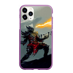 Чехол iPhone 11 Pro матовый Dragonborne is here, цвет: 3D-фиолетовый