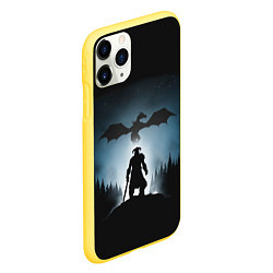 Чехол iPhone 11 Pro матовый Силует драконорождённого, цвет: 3D-желтый — фото 2