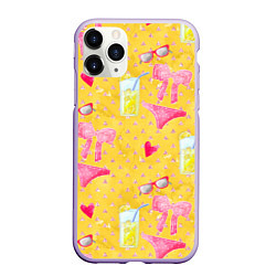 Чехол iPhone 11 Pro матовый Женские летние штучки, цвет: 3D-светло-сиреневый