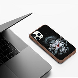 Чехол iPhone 11 Pro матовый Эрен Йегер кусает руку Атака титанов, цвет: 3D-коричневый — фото 2