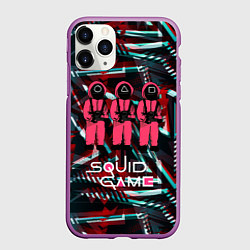 Чехол iPhone 11 Pro матовый Трое из игры в кальмара, цвет: 3D-фиолетовый