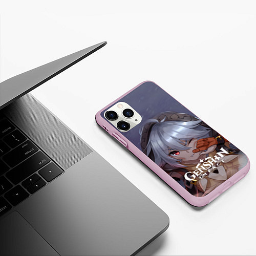 Чехол iPhone 11 Pro матовый Genshin Impact: Razor Genshin / 3D-Розовый – фото 3