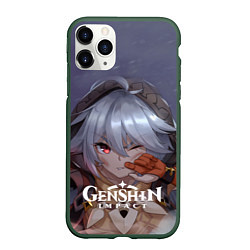 Чехол iPhone 11 Pro матовый Genshin Impact: Razor Genshin, цвет: 3D-темно-зеленый