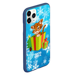 Чехол iPhone 11 Pro матовый Тигр в подарочной коробке, цвет: 3D-тёмно-синий — фото 2
