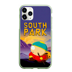 Чехол iPhone 11 Pro матовый Эпичный Картман в горах Южный Парк, цвет: 3D-салатовый