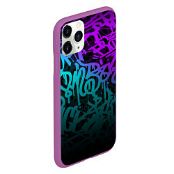 Чехол iPhone 11 Pro матовый НЕОНОВОЕ ГРАФФИТИ NEON, цвет: 3D-фиолетовый — фото 2