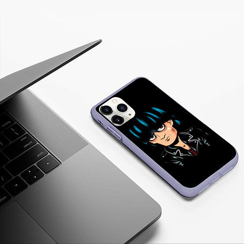 Чехол iPhone 11 Pro матовый Джоуи Рамон / 3D-Светло-сиреневый – фото 3