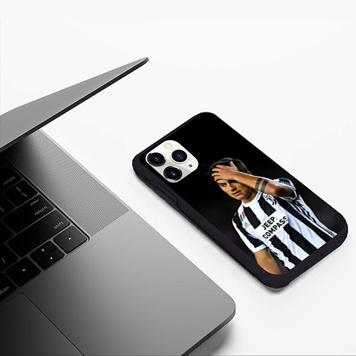Чехол iPhone 11 Pro матовый Пауло Дибала, Dybala / 3D-Черный – фото 3