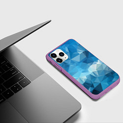 Чехол iPhone 11 Pro матовый Цифровое небо, цвет: 3D-фиолетовый — фото 2
