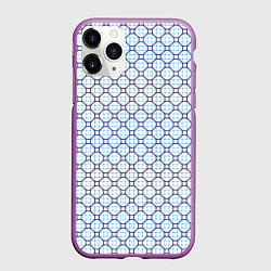 Чехол iPhone 11 Pro матовый Клетка с узором, цвет: 3D-фиолетовый