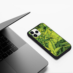 Чехол iPhone 11 Pro матовый Растительная жизнь - Хоста, цвет: 3D-черный — фото 2