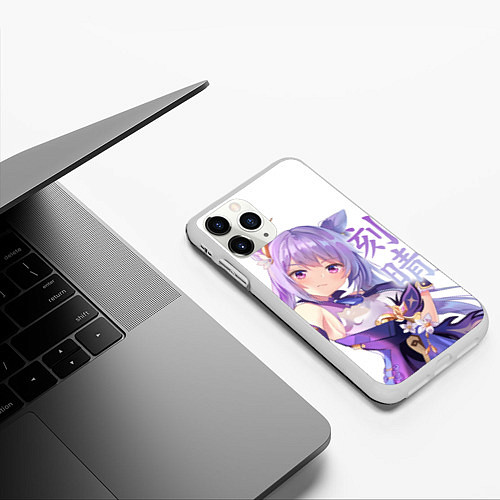 Чехол iPhone 11 Pro матовый Genshin Impact - Кэ Цин / 3D-Белый – фото 3