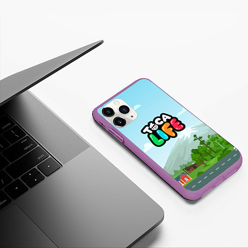 Чехол iPhone 11 Pro матовый TOCA BOCA WORLD LOGO / 3D-Фиолетовый – фото 3