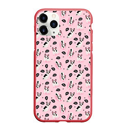 Чехол iPhone 11 Pro матовый Бульдог Французский, цвет: 3D-красный
