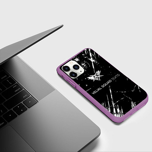 Чехол iPhone 11 Pro матовый Velial Squad / 3D-Фиолетовый – фото 3