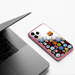 Чехол iPhone 11 Pro матовый FC BARCELONA LOGOBOMBING, цвет: 3D-малиновый — фото 2