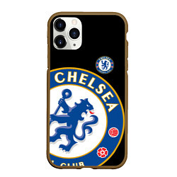 Чехол iPhone 11 Pro матовый ЧЕЛСИ CHELSEA BIG LOGO, цвет: 3D-коричневый