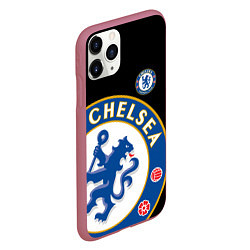 Чехол iPhone 11 Pro матовый ЧЕЛСИ CHELSEA BIG LOGO, цвет: 3D-малиновый — фото 2