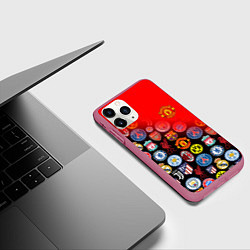 Чехол iPhone 11 Pro матовый МАНЧЕСТЕР ЮНАЙТЕД FCMU, цвет: 3D-малиновый — фото 2