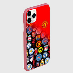 Чехол iPhone 11 Pro матовый МАНЧЕСТЕР ЮНАЙТЕД FCMU, цвет: 3D-малиновый — фото 2