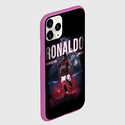 Чехол iPhone 11 Pro матовый РОНАЛДУ ГЕРОЙ МАНЧЕСТЕРА, цвет: 3D-фиолетовый — фото 2