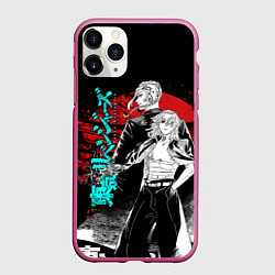 Чехол iPhone 11 Pro матовый МАЙКИ ТОЙКИЙСКИЕ МСТИТЕЛИ НЕОН ЛОГО, цвет: 3D-малиновый