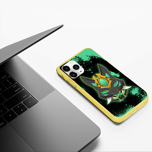 Чехол iPhone 11 Pro матовый XIAO БРЫЗГИ СЯО / 3D-Желтый – фото 3